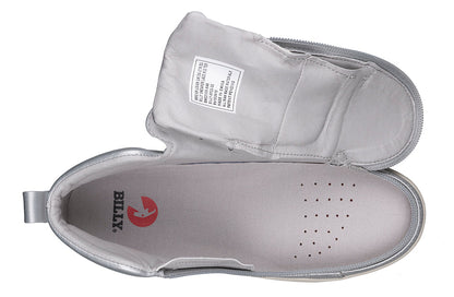  FINAL SALE - Women's Silver Grey Metallic BILLY Sneaker Lace Mid Tops