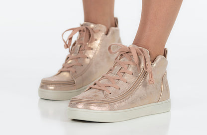  FINAL SALE - Women's Rose Gold BILLY Sneaker Lace Mid Tops