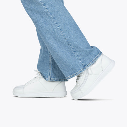  Women's White Leather BILLY Comfort Plush
