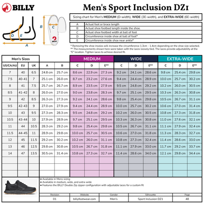  Men's Black/Black/Gum BILLY Sport Inclusion DZ1