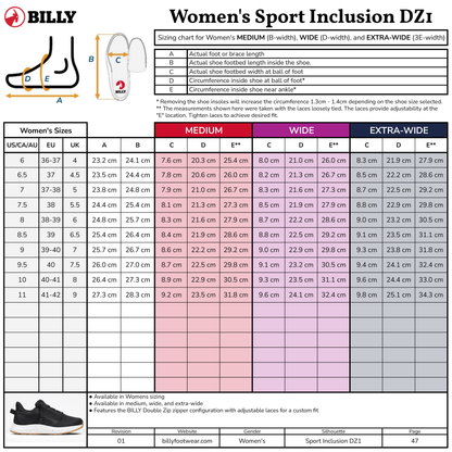  Women's Mauve/White/Plum BILLY Sport Inclusion DZ1